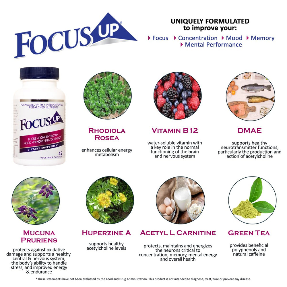 Xooma FocusUP bottle on desk for easy caffeine-light focus.