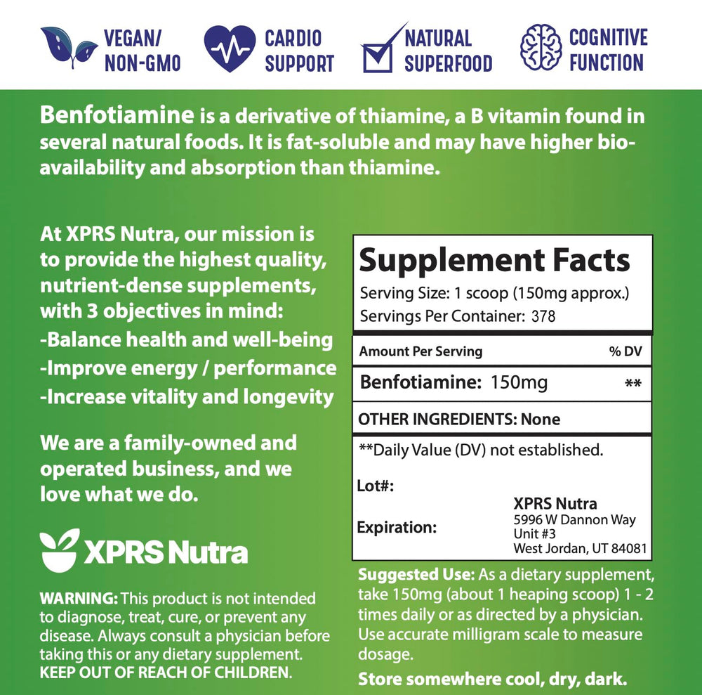 Daily-use setup with XPRS Nutra Benfotiamine ready to mix with a drink.