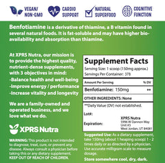 Daily-use setup with XPRS Nutra Benfotiamine ready to mix with a drink.