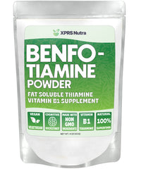 XPRS Nutra Benfotiamine powder bottle for convenient daily use and easy dosing.