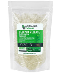 XPRS Nutra size 3 empty capsules in clear form, designed for quick dissolution.