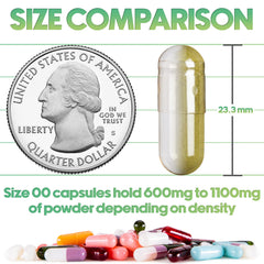XPRS Nutra Size 00 empty capsules showing transparent shells for accurate filling