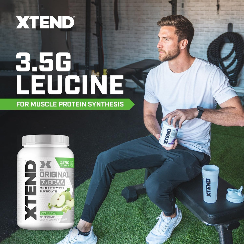 Xtend label close-up highlighting sugar-free formula and BCAAs