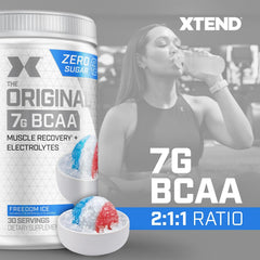 Glass with ice featuring Xtend BCAA Freedom Ice flavor