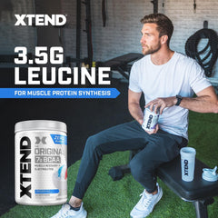 Scoop and tub of Xtend Original BCAA powder for easy serving