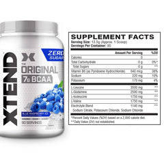 Xtend Original BCAAs pouring into a glass for hydration during workout.