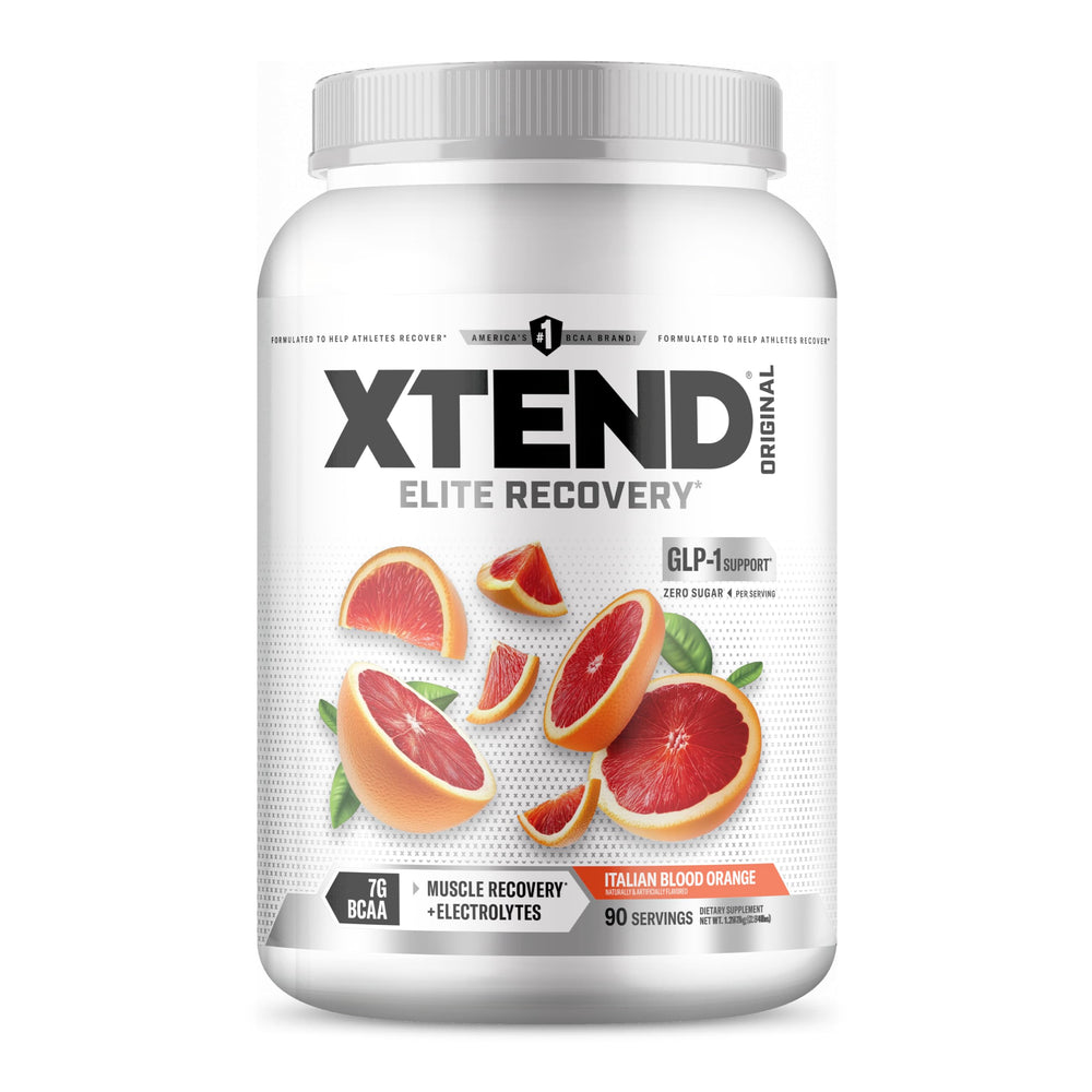 Xtend Original BCAA powder in a jar ready for your workout routine.