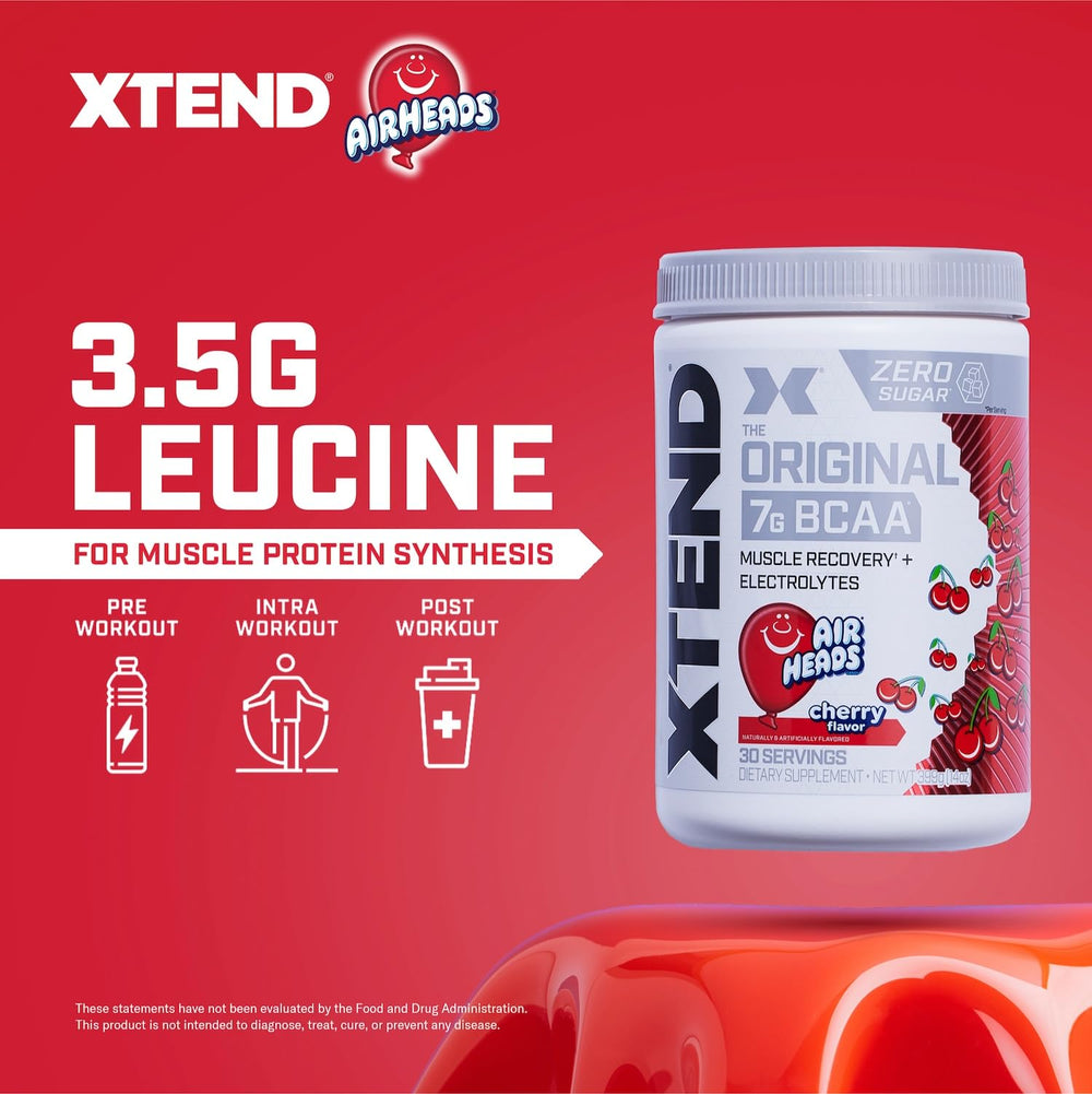 Xtend Cherry Airheads tub shows sugar-free hydration for workouts