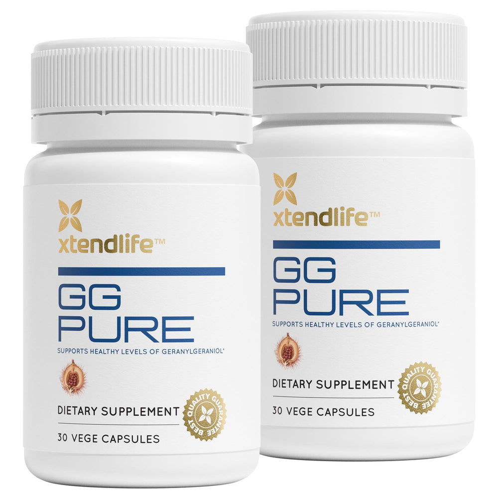 Xtendlife GG Pure bottle with capsules for daily CoQ10 support.