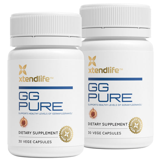 Xtendlife GG Pure bottle with capsules for daily CoQ10 support.