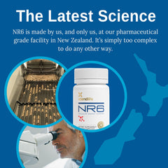 Lifestyle image of a morning routine with NR6 for clarity