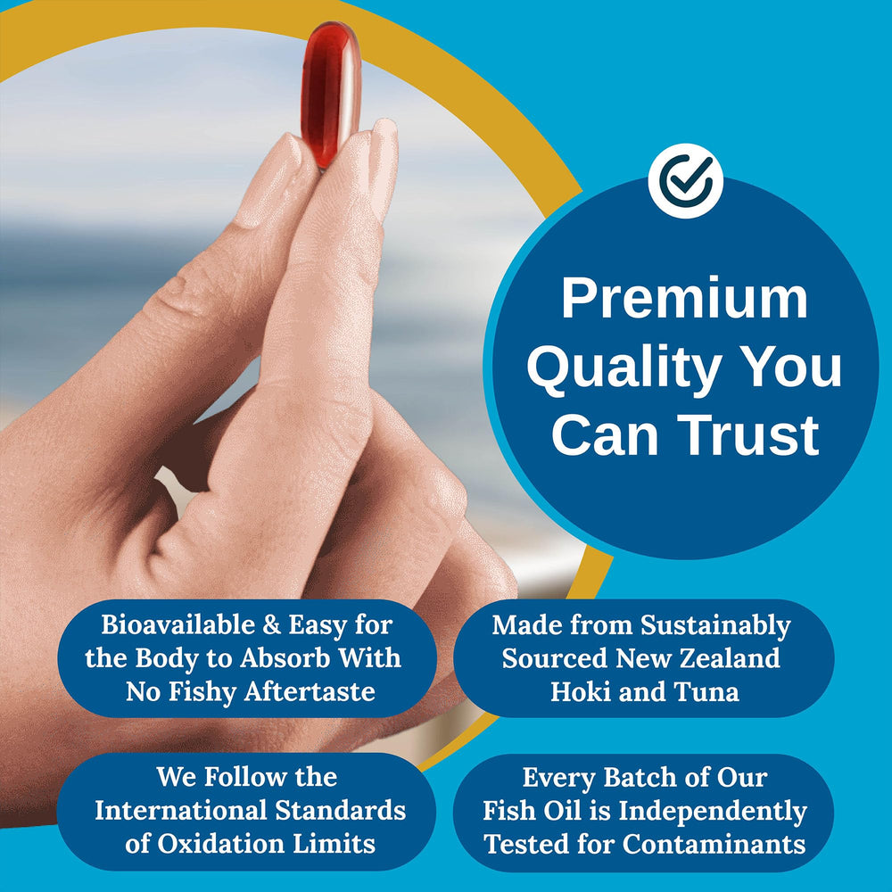 Xtendlife Omega3 QH CoQ10 softgels closeup highlighting ubiquinol inclusion