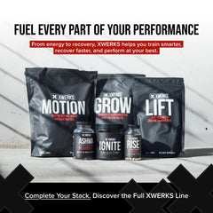 XWERKS Grow ingredients image highlights grass-fed isolate purity.
