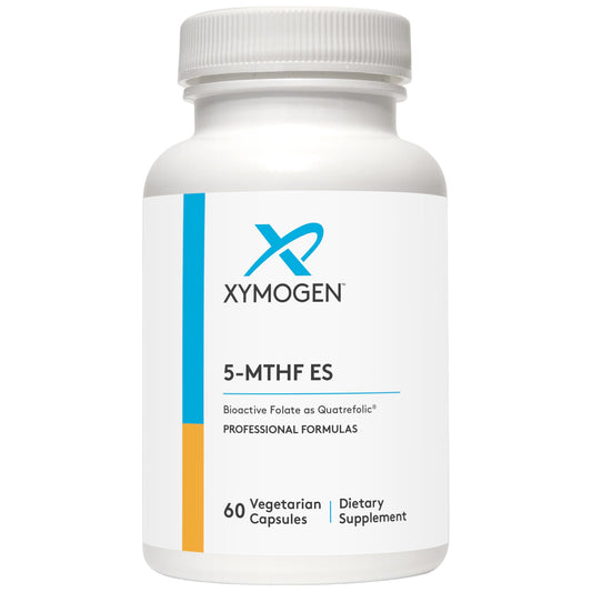 XYMOGEN 5-MTHF ES bottle front for daily methylfolate support.