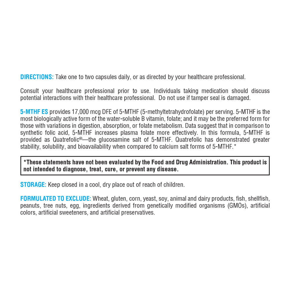 XYMOGEN 5-MTHF ES outer packaging emphasizing allergen-free formulation.