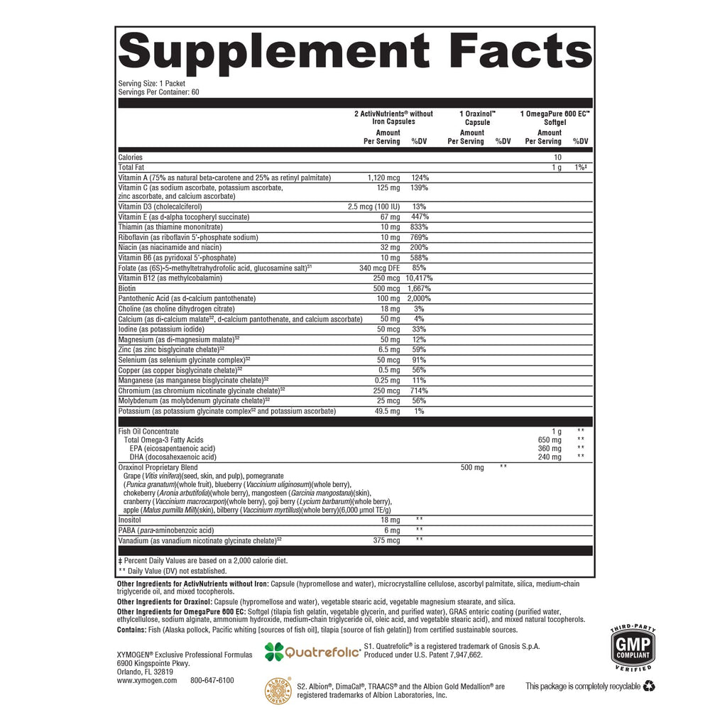 XYMOGEN OmegaPure bottle highlighting IFOS five-star purity.
