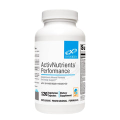 XYMOGEN ActivNutrients Performance bottle highlighting energy support for daily vitality