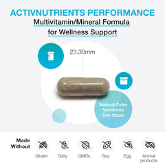 XYMOGEN ActivNutrients Performance label close-up highlighting chelated minerals for enhanced nutrient use