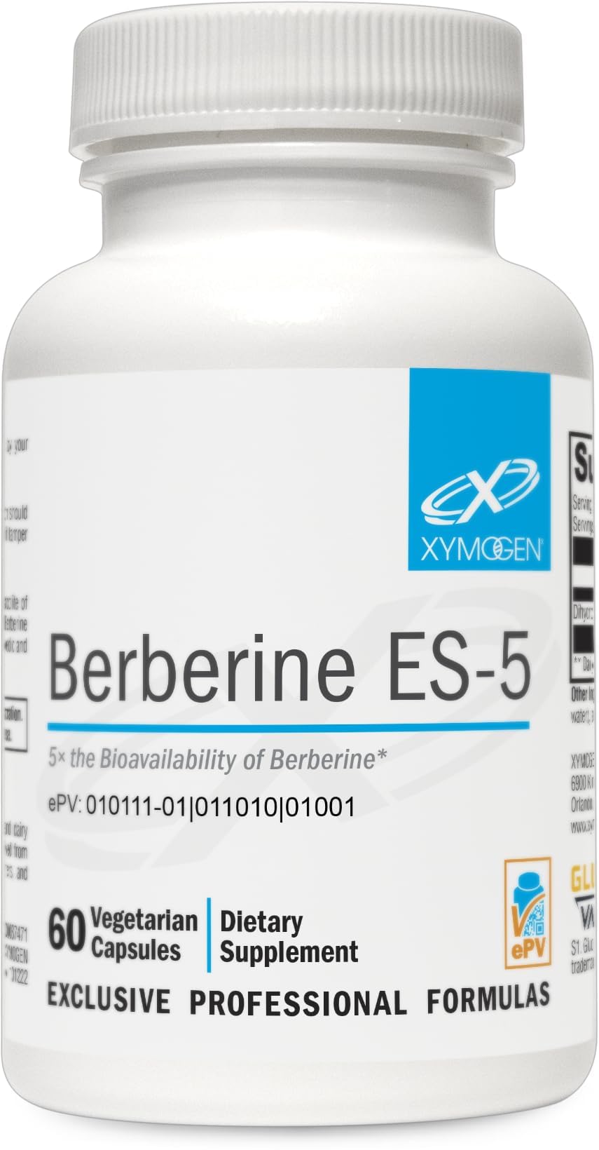 XYMOGEN Berberine ES-5 bottle front supports daily metabolic balance