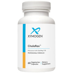 XYMOGEN CholeRex bottle front highlighting lipid support and clean labeling.