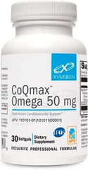 XYMOGEN CoQmax Omega bottle on a kitchen counter for daily energy support