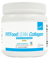 XYMOGEN FIT vanilla collagen bottle highlights joint support and recovery potential.