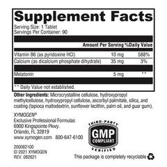 XYMOGEN Melatonin CR bottle pour demonstrates easy nightly dosing.