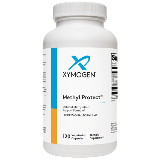 XYMOGEN Methyl Protect bottle top view highlights methylation support.