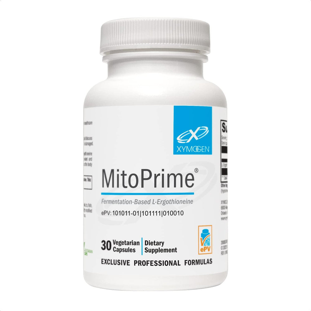 XYMOGEN MitoPrime bottle close-up illustrating brain health support