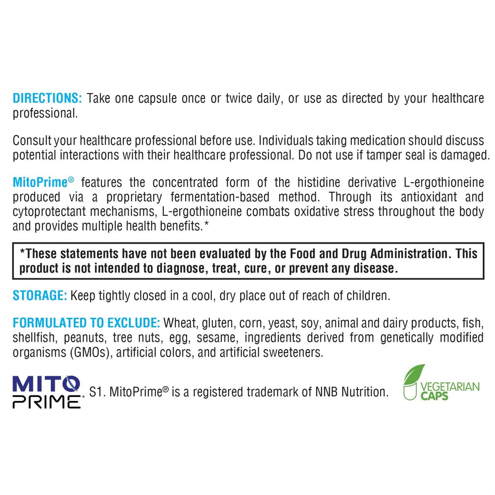 XYMOGEN MitoPrime packaging shows 30 capsules for convenient routines