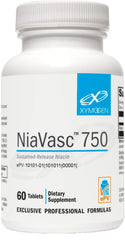 XYMOGEN NiaVasc bottle and capsules for steady-release niacin supporting lipid balance