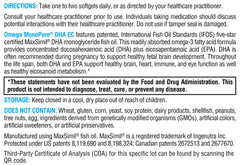 XYMOGEN Omega MonoPure DHA EC IFOS five-star certification label visible.