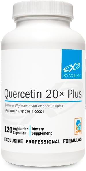 XYMOGEN Quercetin 20× Plus bottle front supports daily respiratory comfort