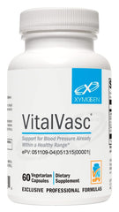 XYMOGEN VitalVasc bottle front with capsules for vascular support
