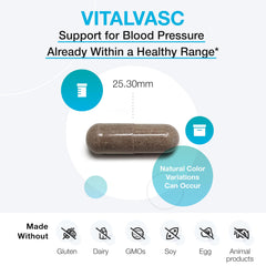 VitalVasc olive leaf extract label detail emphasizing heart health support