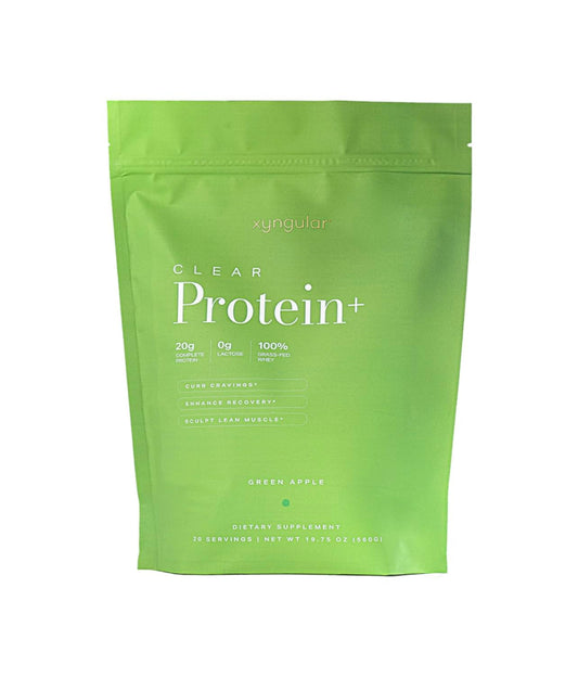 Xyngular Clear Protein+ bottle pour shows easy-dissolve, quick protein sip