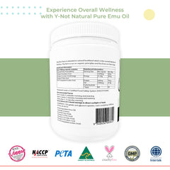 Y Not Natural vitamins K2, A, E label details essential nutrients.