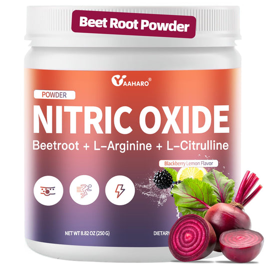 YAAHARO Nitric Oxide beetroot powder with scoop for easy daily mixing
