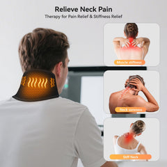 Yabuu neck heating pad massage side view with adjustable fit for comfort