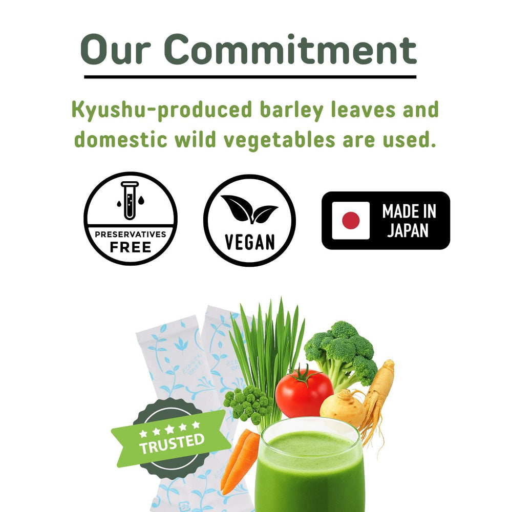 Yamakan Greens green juice in a glass highlights an easy greens habit.