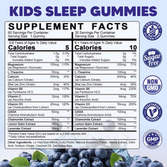 YANLUOBO Kids Sleep Gummies bear-shaped gummies close-up with blueberry flavor
