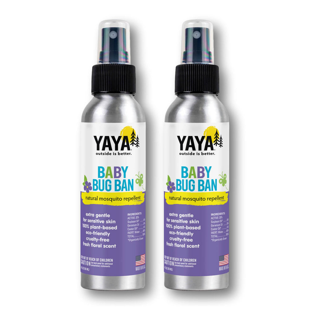 YAYA ORGANICS Baby Bug BAN bottle shown for gentle outdoor protection on sensitive skin