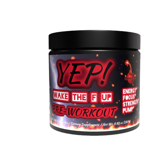 Yep Strength Wake The Faith Up canister with premium pre-workout blend for focused workouts