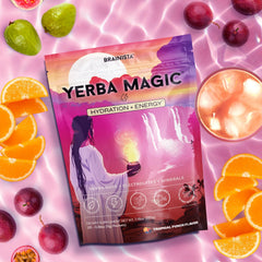 Yerba Magic electrolytes with coconut water for optimal hydration during workouts.