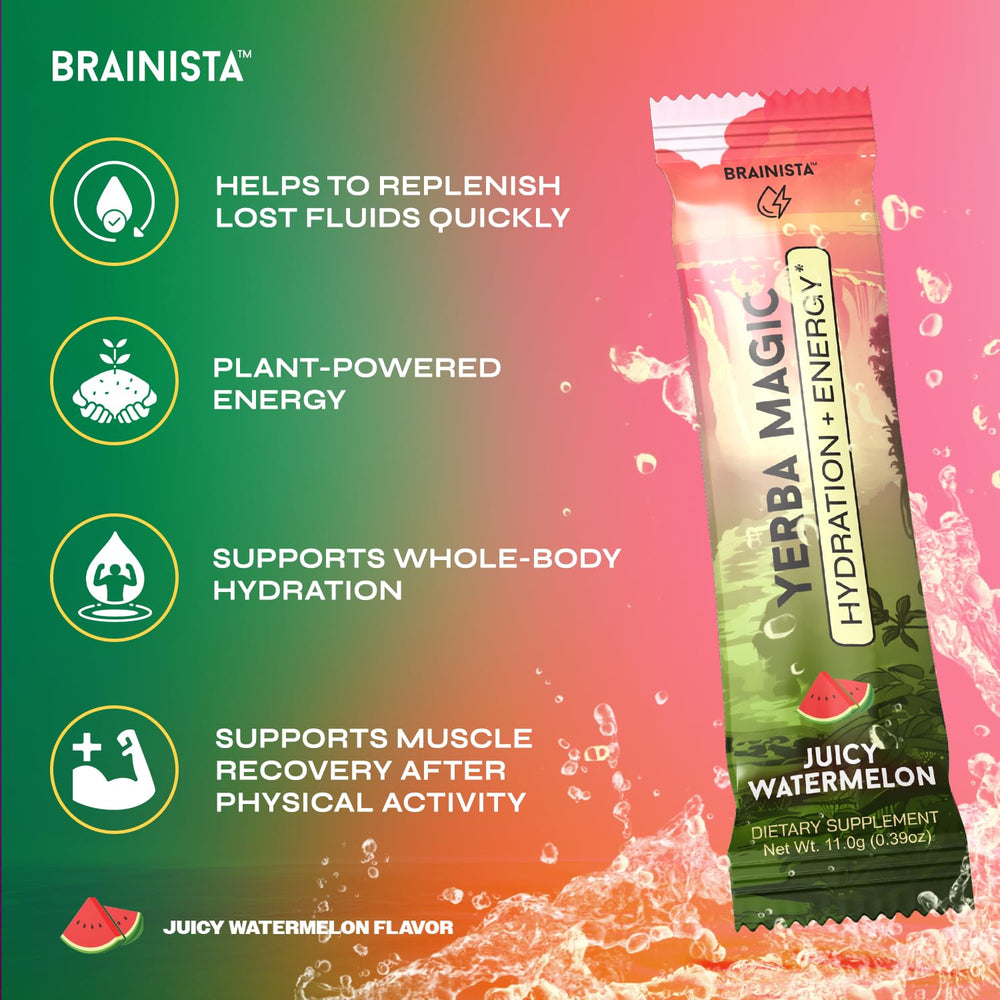Yerba Magic electrolyte-rich hydration stick pack concept with coconut water