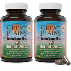 Yerba Prima Bentonite Clay Plus Herbal Detox bottle front view for daily detox support