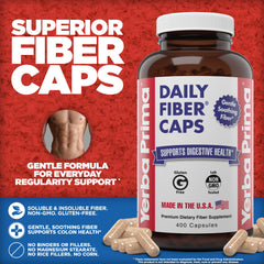 Yerba Prima Daily Fiber Caps oat bran gluten-free option with fiber.