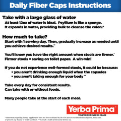 Yerba Prima Daily Fiber Caps pack of 4 bottles highlighting value