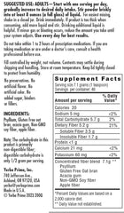 Prepared drink with Yerba Prima powder suggesting gut-friendly fiber.