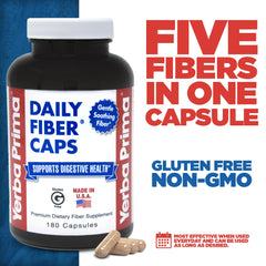 Yerba Prima Daily Fiber Formula psyllium husks image highlighting soluble fiber source benefits